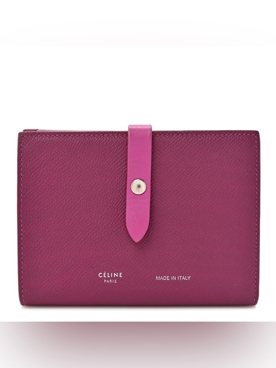 Celine Handbags - Grained Calfskin Medium Multifunction Strap Wallet Magenta